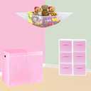Simple Houseware Double Laundry Hamper with Lid and Removable Bags, Pink