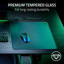 Razer Atlas Tempered Glass Gaming Mouse Mat: Ultra-Smooth Micro-Etched Surface - Dirt and Scratch-Resistant - Anti-Slip Base - Quiet Mouse Movements - Black, 17.7L x 15.8W inches