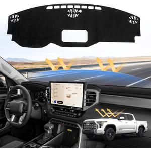 Dash Cover for 2025 2024 2023 2022 Toyota Tundra Dashboard Cover Mat for Tundra Accessories Sun Shade Tundra Suede Dash Mat Nonslip Mesh Protector No Glare