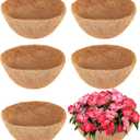 LCHUANG Coco Liners for Planters - 6 Pack 18 Inch Round Hanging Basket Liners, 100% Natural Coconut Fiber Replacement Liners for Hanging Baskets Planters Flowers, Plants, Vegetables (18'' Pack of 6)