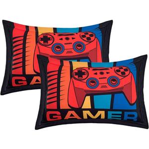 ADASMILE A & S Gaming Pillow Cases for Kids Standard Pillowcases Queen Size for Boys Game Controller Decorative Pillow Cover for Bedroom Decor Soft Microfiber Boys Gift 20"x30"