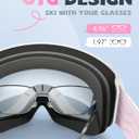 Kids Ski Goggles for Boys Girls Aged 3-14, 100% UV Protection OTG Ski Goggles