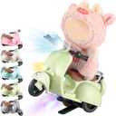 Mini Electric Doll Scooter Vehicles Toy, Funny Doll Accessory with Music & Lights Could Rotate 360 Cute Plastic Scooter Toy Ornaments Battery Not Included(Green)