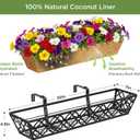 Y&M Deck Railing Planter Boxes 30 Inch 2 Pack, Adjustable Balcony Planter for Outdoor Plants, Metal Railing Planter Box for Deck, Fence and Porch, Window Boxes Outdoor, Sturdy Hanging Planter