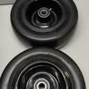 11x4.00-5 Flat Free Lawn Mower Tires and Wheels 3/4" 5/8" 1/2" Ball Bearings, 3.25"-5.5" Centered Hub 11x4-5 Zero Turn Mower Front Tires, Smooth Wheels for Commercial Grade Lawn (Black)