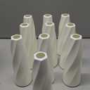 Didaey 10 Pack Composite Plastic Flower Vases Bulk White Small Boho Floral Vases for Dried Flower Bouquet Pampas Grass Centerpieces Fall Wedding Party Living Room Decor(Retro) White