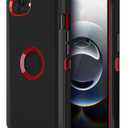 Jiunai for iPhone 16e Case, for iPhone 17e Case Heavy Duty Shockproof Rugged Screenless, Dual Layer Dust Proof Protective, Cell Phone Cover for iPhone 16 e / 17 e 6.1'' Men Women Teen Black Red