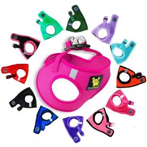 EcoBark Pink XXXS Dog Harness, Soft Mesh No Pull Mini Body Halter for Toy Breeds up to 10in, Escape Proof, Recycled Straps, Adjustable, Teacup Dog Harness Vest Under 5lbs