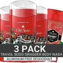 Old Spice Aluminum Free Deodorant for Men, 24/7 Odor Protection, 24/7 Freshness & Lasting Scent, Bearglove Scent, 3.0 oz with Travel Size Swagger Body Wash (Pack of 4)