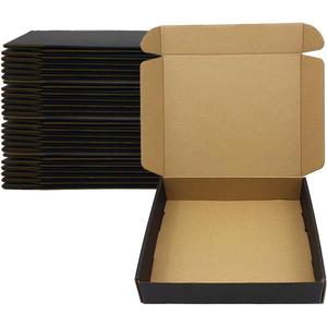 24 Pack 13x10x2 Inches Black Shipping Boxes3 Layers Corrugated Cardboard Box, Mailer Boxes for Packaging Mailing Gifts Digest Book Giving Products Wrap Boxes with Lids (13''x10''x2'')