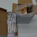 Knife Set,Astercook Kitchen Knife Set with Block 14-Piece Full Tang Stainless Steel Knives with Sharpener Dishwasher Safe and Anti-Slip Ergonomic Handle Elegant Cream White Utensils Set