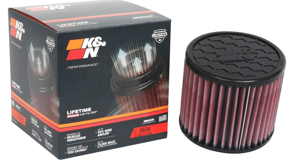 K&N High-Flow Original Lifetime Engine Air Filter: High Performance, Premium, Washable, Replacement Filter: Compatible with 2021-2026 Ford/VOLKSWAGEN Bronco, Ranger, Amarok, E-0634