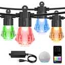 XMCOSY+ Smart Outdoor String Lights, 98Ft Patio Lights Waterproof, App Control, Compatible with Alexa, RGBCWIC Color Changing LED String Light for Outside