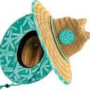 grinderPUNCH Straw Sun Hat for Men Women Wide Brim Beach Fishing UPF 50