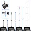 Adjustable Angle Chicken Poop Scooper for Sand, Litter, Coffee Upgrade Mesh Partition  Chicken Coop Scoop with Wide 11.8" Metal Head,Built-In Rake and Hook, Durable Support Brackets for Easy Cleaning (Black)