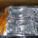 APSVE Headlights Assembly compatible with 2007-2013 GMC Sierra 1500, 2007-2014 GMC Sierra 2500HD 3500HD Head Light Headlamp Assembly, Chrome Housing Clear Lens Amber Reflector