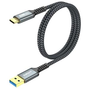 SUNGUY 10Gbps Android Auto USB Cable 2FT, 3A USB C 3.1 Gen2 Cable Data Transfer, USB C CarPlay Cable Fast Charging for iPhone 17/16/15 Series, Samsung Galaxy S25 S24 Ultra, Pixel
