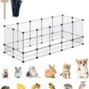 DINMO Rabbit Playpen, Guinea Pig Cages, Hamster Cages, Iron Net Bottom Design for Small Animal, Bunny, Ferret, Hedgehog, DIY, Expanded, Portable, Exercise Fence, 61.4 x 25.4 x 22.3 Inches
