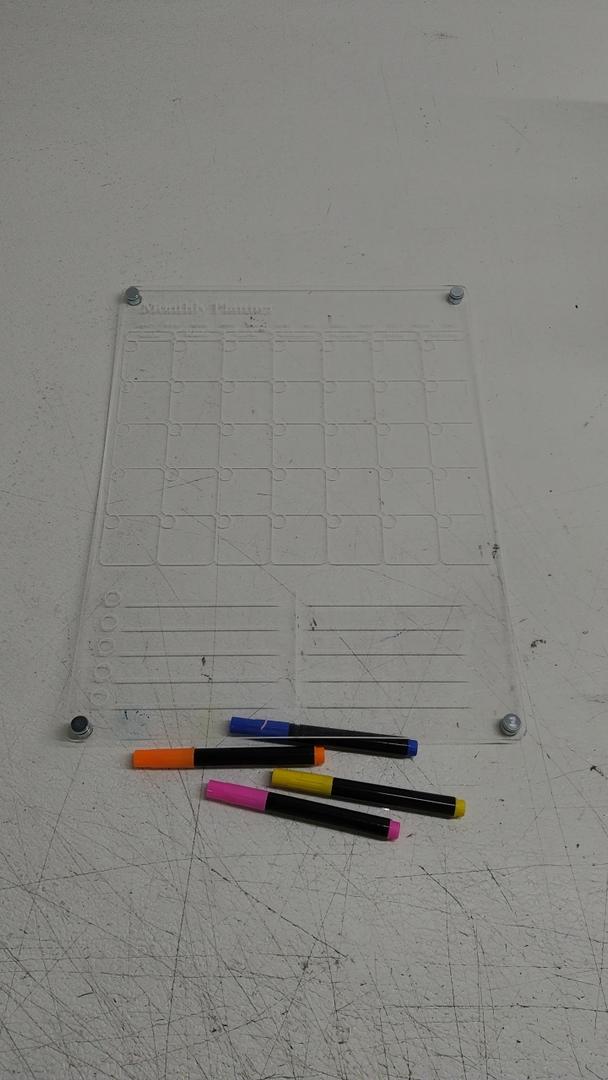  Clear Monthly Planner With 4 Markers