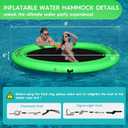 CALOBANA Round Floating Ring Inflatable Water Hammock Heavy Duty River Floats Lake Raft for Adults Tanning Pool Lounger Float Island Platform Pad Mat for Party