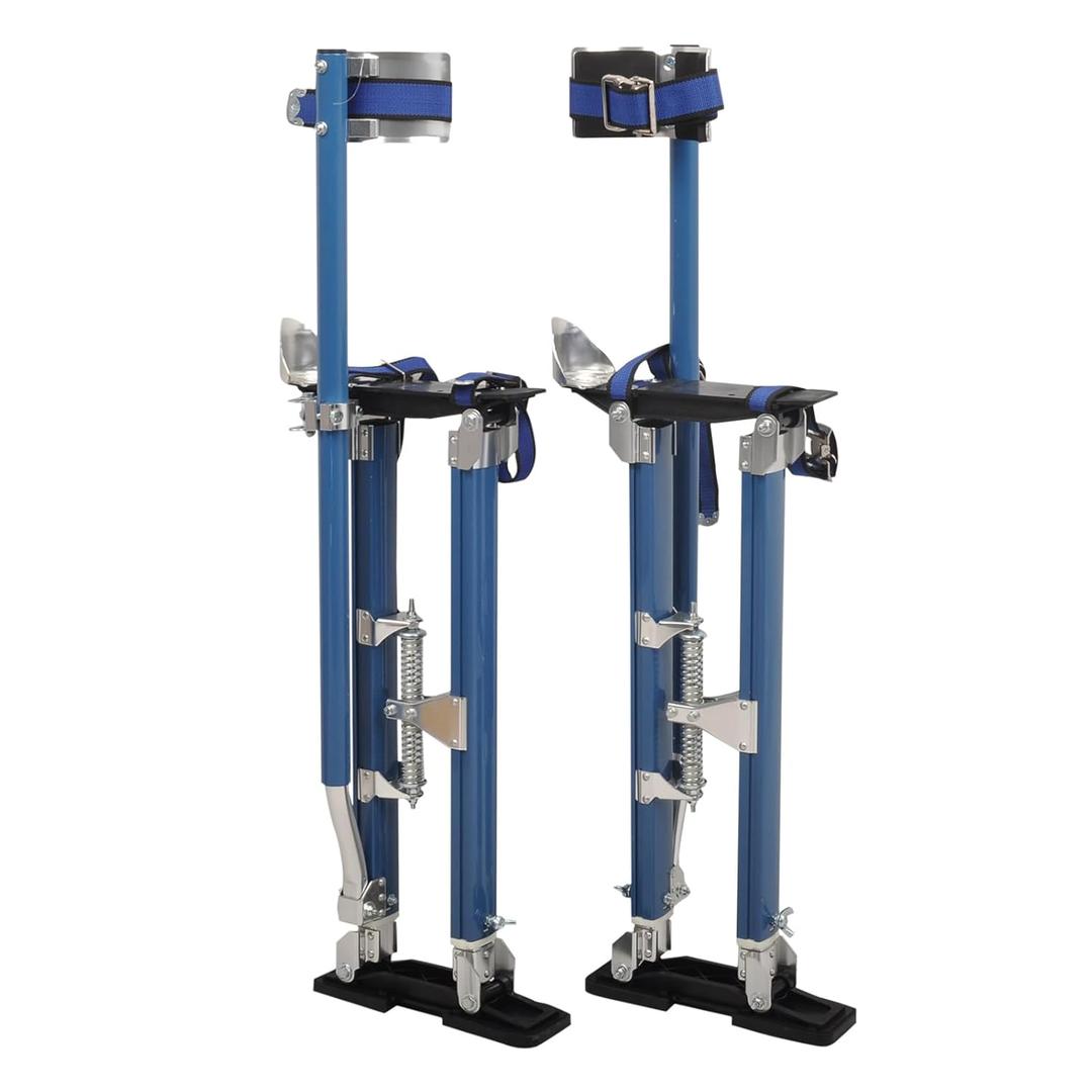 Drywall Stilts 24-40 Inch Height Adjustable Lifts Aluminum Tool for Painting Finishing Pruning Branches Cleaning - Blue (24" - 40")
