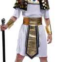 PGOND Egyptian Pharaoh Costume Kids Boys Role-play Egypt King Outfit (4-6 Years)