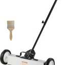 VEVOR 45Lbs Rolling Magnetic Sweeper with Wheels, 18-inch Large Magnet Pickup Lawn Sweeper, Push-Type Magnetic Pick Up Sweeper, Magnet with Telescoping Handle, Easy Cleanup of Workshop Yard Garage