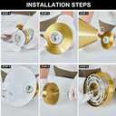 WILON Gold Wall Sconces Set of Two Indoor Wall Lights with E26 Base Industrial Gooseneck Barn Wall Lamp Modern Brass Wall Sconce Light for Bedroom Living Room Kitchen Sink Bedside Bathroom