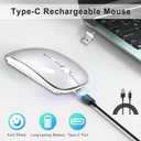 Bluetooth Wireless Mouse USB C for MacBook Air Pro iMac Laptop Desktop Computer, Wireless Rechargeable Silent C Mouse for Mac Desktop/iPad/Surface Pro (BT5.2/3.0, 2.4G USB A, Type-C Receiver)
