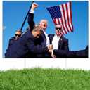 Trump Yard Sign 2024 - Trump Fight Sign with Stake, Fade Resistant Outdoor Yard Lawn Signage 24"x16"
