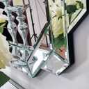 Chende Decorative Wall Mirror with Mirrored Frame, 36" x 24" Octagonal Mirror with Beveled Edge and Glass Pieces for Living Room, Bathroom, Bedroom, Dining Room, Hallway, Unique Design