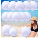 Sinmoe 12 Pieces Large gaint Inflatable White Beach Ball Bulk Solid Swimming Pool Floating Blow up Ball DIY Paint Craft for Boys Girls Hawaii Luau Birthday Beach Summer Party(16 Inch, 24 Inch,White)