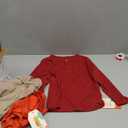 3 Pack Boy's Henley Long Sleeve Shirts Waffle Thermal Tops 5-14 Years Kids Casual Sport Sweatshirts with Pocket (7-8 Years, Khaki, Light Pumpkin, Wine Red)