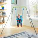 Sportspower My 1st Toddler Swing - Heavy-Duty Baby Indoor/Outdoor Swing Set with Safety Harness, Blue, 52"L x 55"W x 47"H