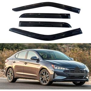 IG Window Visors Fit for 2017-2020 Hyundai Elantra, Out-Channel Rain Guards Vent Wind Deflectors 4PC, Car Accessories for 17-20 Elantra (Excludes GT)
