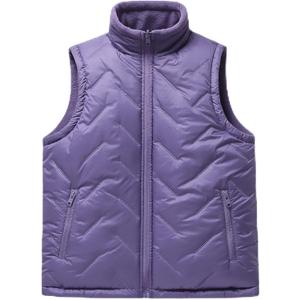 Women's Quilted Puffy Vest Lightweight Fleece Lined Zip Up Sleeveless Jacket Warm Winter Gilet (XX-Large, Purple)