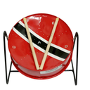 Miniature Steelpan (Steel Drum) 9 Inch Diameter 9 Notes with Easy Instructions for Beginners (PITIPAN) - Red