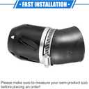 Motorcycle Air Filter, 26/35/42/48mm ID 90x60mm Universal for Motorcycle ATV Durable Aluminum Alloy Black