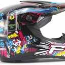 VIRTUE "Full Face Helmet - Ultimate Protection for Mountain Biking, BMX, and Downhill Riding"for Men and Women - Adjustable Fit (Large)  Combo Helmet Gloves Goggles 