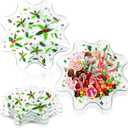 Tioncy 4 Pcs Christmas Holly Leaves Plastic Dish 8 Inch Holly Leaves and Red Berries Bowls Xmas Serving Tray for Christmas Party Decorations and Home Use