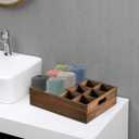 Rustic Wooden Crates for Storage 16 X 12 Inches, Farmhouse Wood Box with Carrying Handles, Handmade Wooden Basket for Kitchen Bathroom Tabletop, Wood Crates for Display, 12 Individual Slots (Wood (Each Slot: 3.54"))