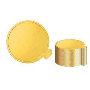 YYaaloa 3.15 Inch Mini Round Golden Cake Boards 50pcs Mousse Cupcake Base Paper Plates Circle Dessert Board (Gold 3inch 200pcs)