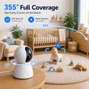 Baby Monitor with Camera and Audio, Smart Motion Tracking & 3X Zoom, Indoor Camera, Color Night Vision, 5G/2.4G WiFi, Two-Way Audio, 3MP 355 Pan Tilt, Pet Camera, SD/Cloud