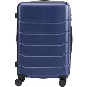 OLIXIS 24-Inch Hardside Luggage with 4 Double Spinner Wheels, Expandable and TSA Lock, Hard Shell Lightweight Roller Suitcase, Blue