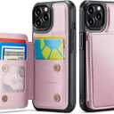 Vinich for iPhone 11 Pro Max Wallet Case with Card Holder, RFID Blocking Credit Slots Kickstand Shockproof Phone Cover for Women Men, Rose Gold