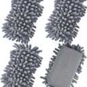 Zonon 4 Pieces Dry Erase Eraser Microfiber Shag Washable Whiteboard Eraser for Markers, Chalk, Classroom, Home and Office(Gray)
