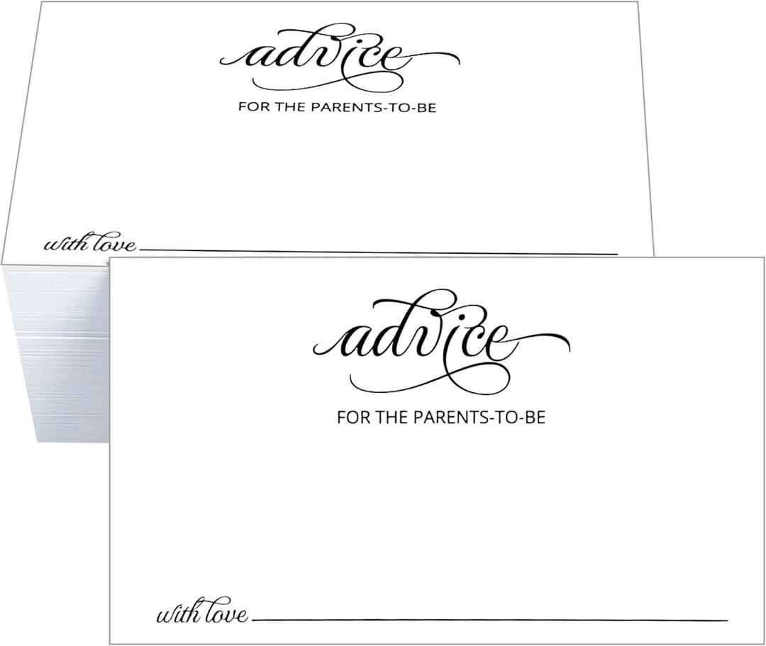 RXBC2011 Advice For The Parents To Be Cards Baby Shower Keepsake Writing Activity Pack Of 100