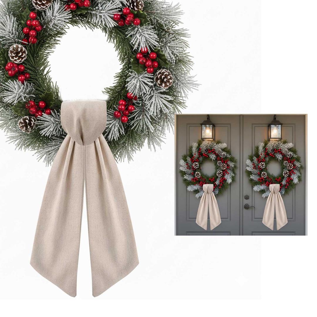 Wreath Sash for Front Door - 2 Pack 55 Inch Brulap Ribbon for Wedding, Baby Shower, Christmas Decor, Embroidery, Blank