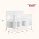 Dream On Me Avery 5-in-1 Convertible Full-Size Baby Crib in White, Converts to Toddler Bed, Daybed & Full-Size Bed, 3 Adjustable Mattress Heights, Greenguard Gold & BSA Certified, 54.8"L x 29.3"W x 42.8"H