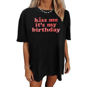 Happy Birthday Shirts for Women It's My Birth-Day Sequin Shirt Birthdays Girl T-Shirt Oversized Summer T Shirts